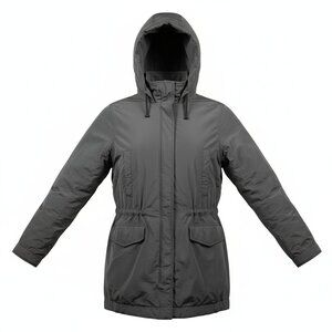 James Perse Yosemite utility jacket Size 2 Olive Green Cinch Waist Hooded